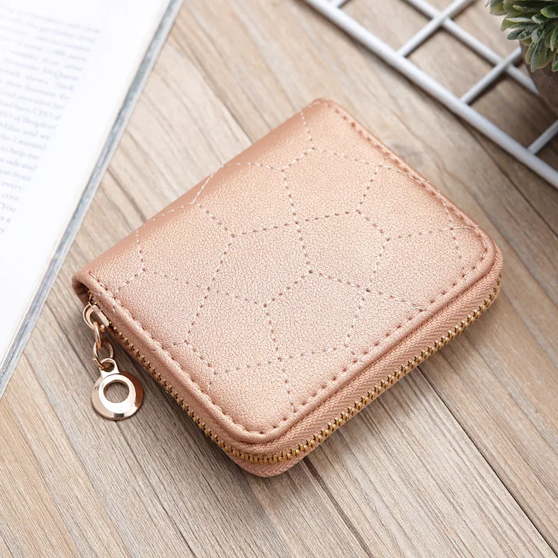 Wholesale Casual Zipper Coin Purse Fashion Short Card Bag Leather Lattice  Mini Wallet Credit Card Clip Pocket Storage Coin Pocket From Moonholder03,  $21.58