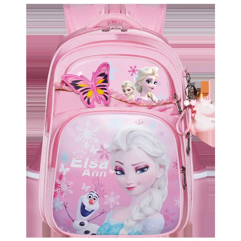 Disney New Frozen School Bags For Girls Elsa Anna Grade 1-6 Primary Student Shoulder Orthopedic Backpack Large Capacity Mochila