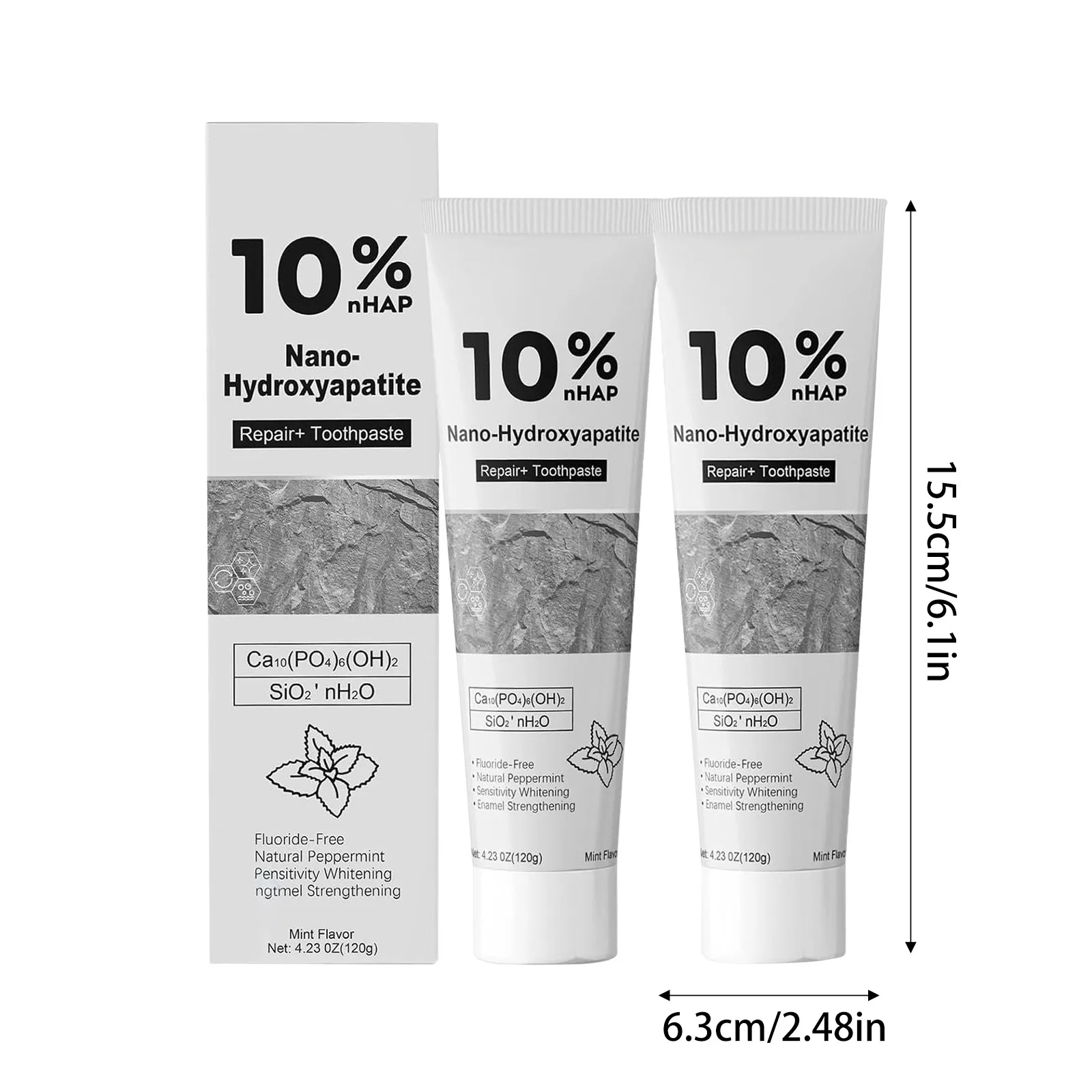 Teeth Whitening Product Nano Hydroxyapatite Toothpaste 10% Hydroxyapatite Appropriate For Sensitive Teeth Whitening Fluoride Free Mint Oral Care