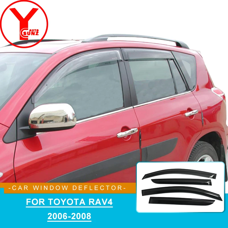 

Настройка ветрового козырька, дефлектор для вентиляционного отверстия автомобиля, козырек для двери, боковых окон, защитные дефлекторы для Toyota RAV4 RAV-4 2006 2007, защита от солнца и дождя