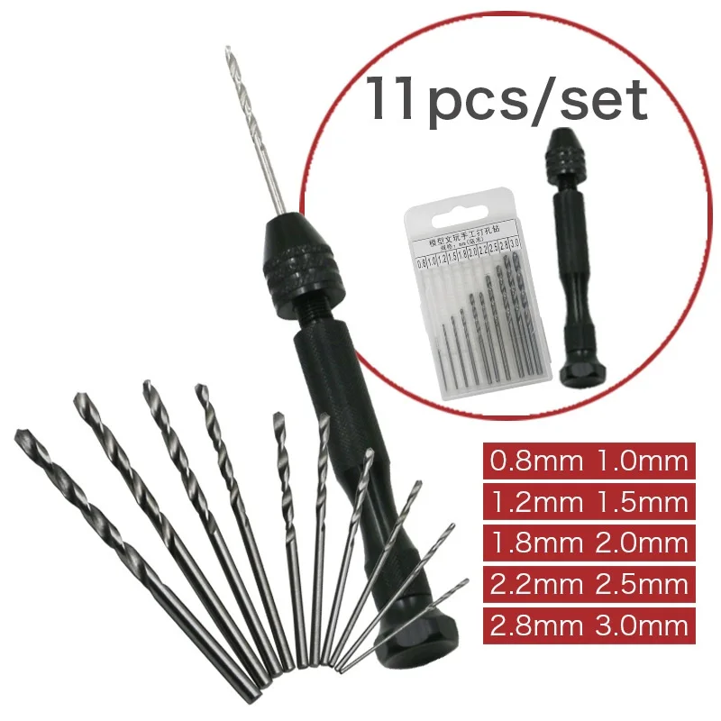 

Mini Hand Hole Drill Pin Manual twist drill Chuck Clamping 0.3-4.0mm