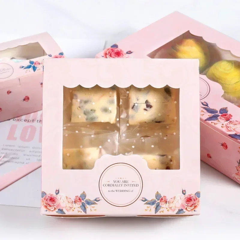 Scatole da forno 8x8x2.5 scatole di biscotti con finestra bianco trattare scatol