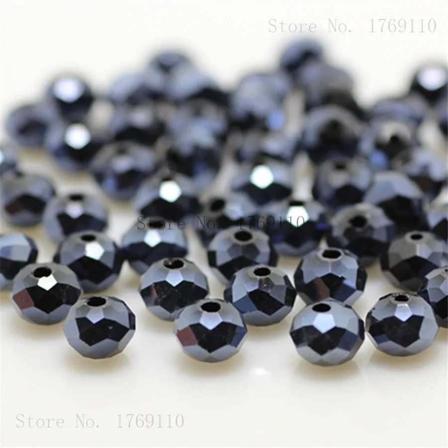 Olive Green Faceted Crystal Glass Rondelle Beads - 50pcs