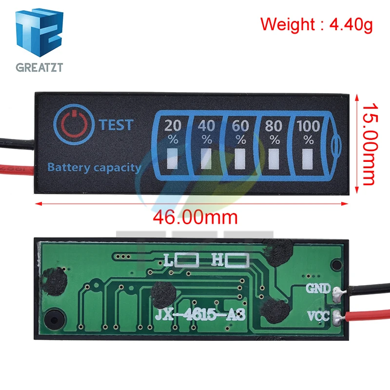 Indicatore del livello della batteria Batteria al litio ternaria serie 3 Tester per display della capacità della batteria al litio ferro fosfato al piombo - immagine 3
