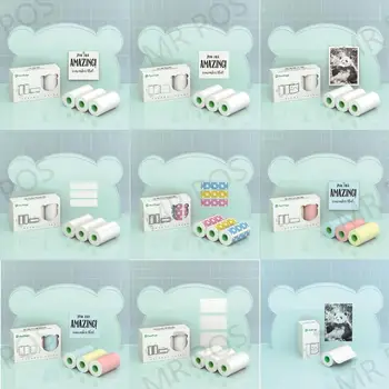 Peripage 자체 접착 감열지 롤 스티커 컬러 라벨 용지, Papeang 포토 프린터용 투명 인화지 인쇄, A6