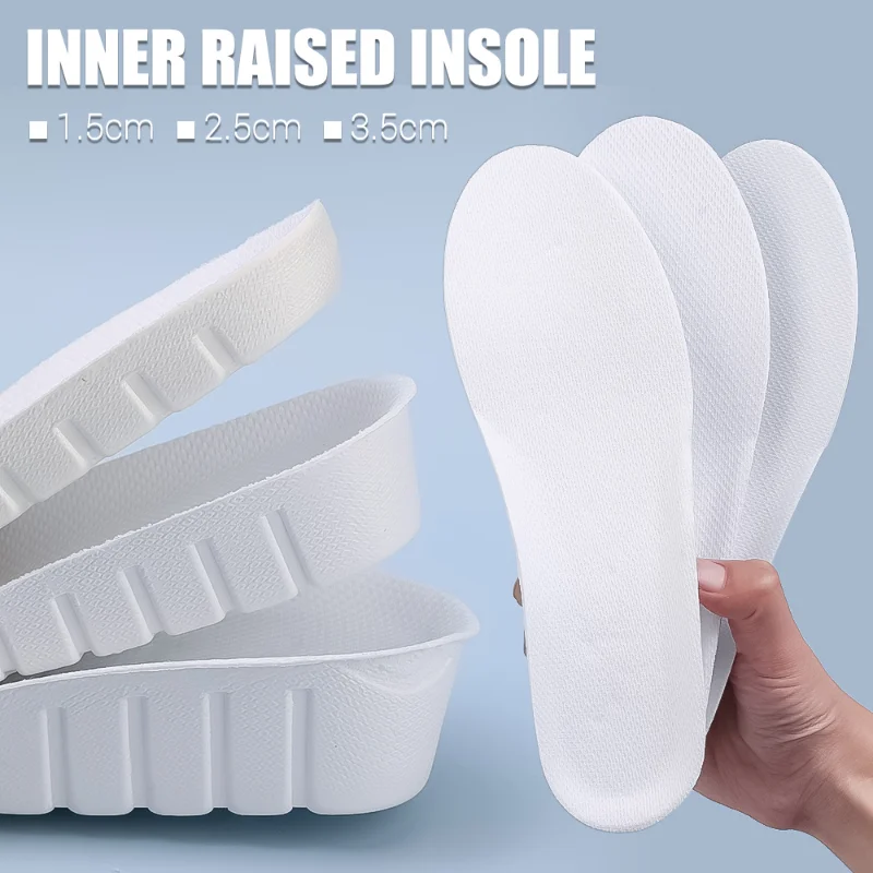 รูปสินค้า พื้นรองเท้ากีฬาเพิ่มความสูงความสูง1.5/2.5/3.5ซม. Insole Memory Foam ป๊อปคอร์สำหรับเท้าผู้ชายผู้หญิงออร์โทพีดิกส์รองเท้าแทรกดูแลเท้า