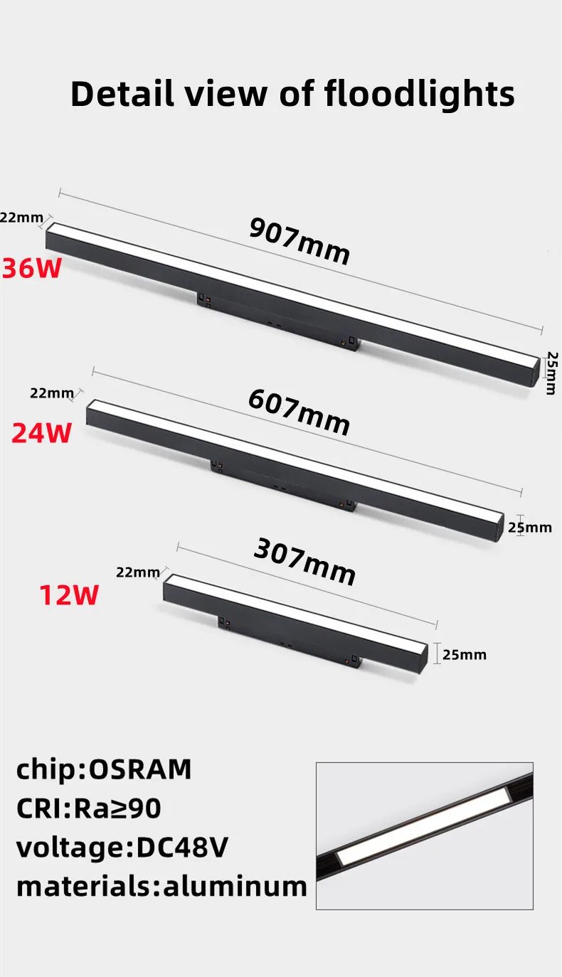 Description Picture 6 of itemMagnetic suction track light embedded household commercial living room grille light led spot light ceiling light indoor lighting