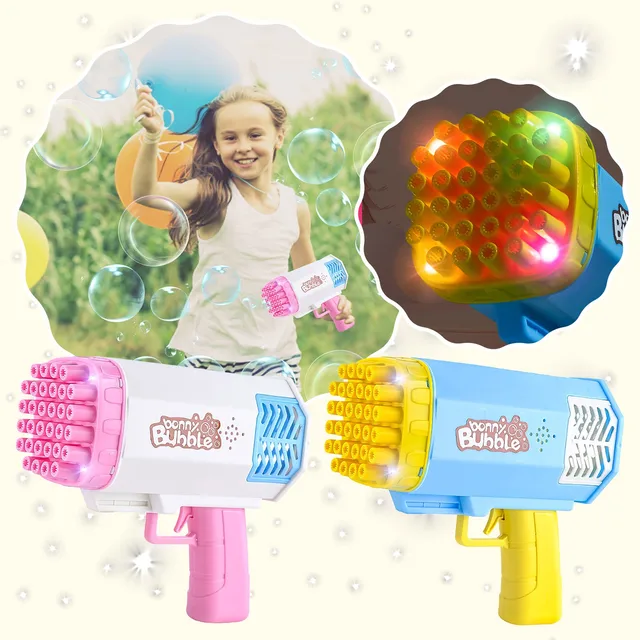 32 Hole Bubble Machine Angel Bubble Colorful Lights Upgraded Automatic Bubble Machine Electric Bubble Machine For Boys 12er Pack 1