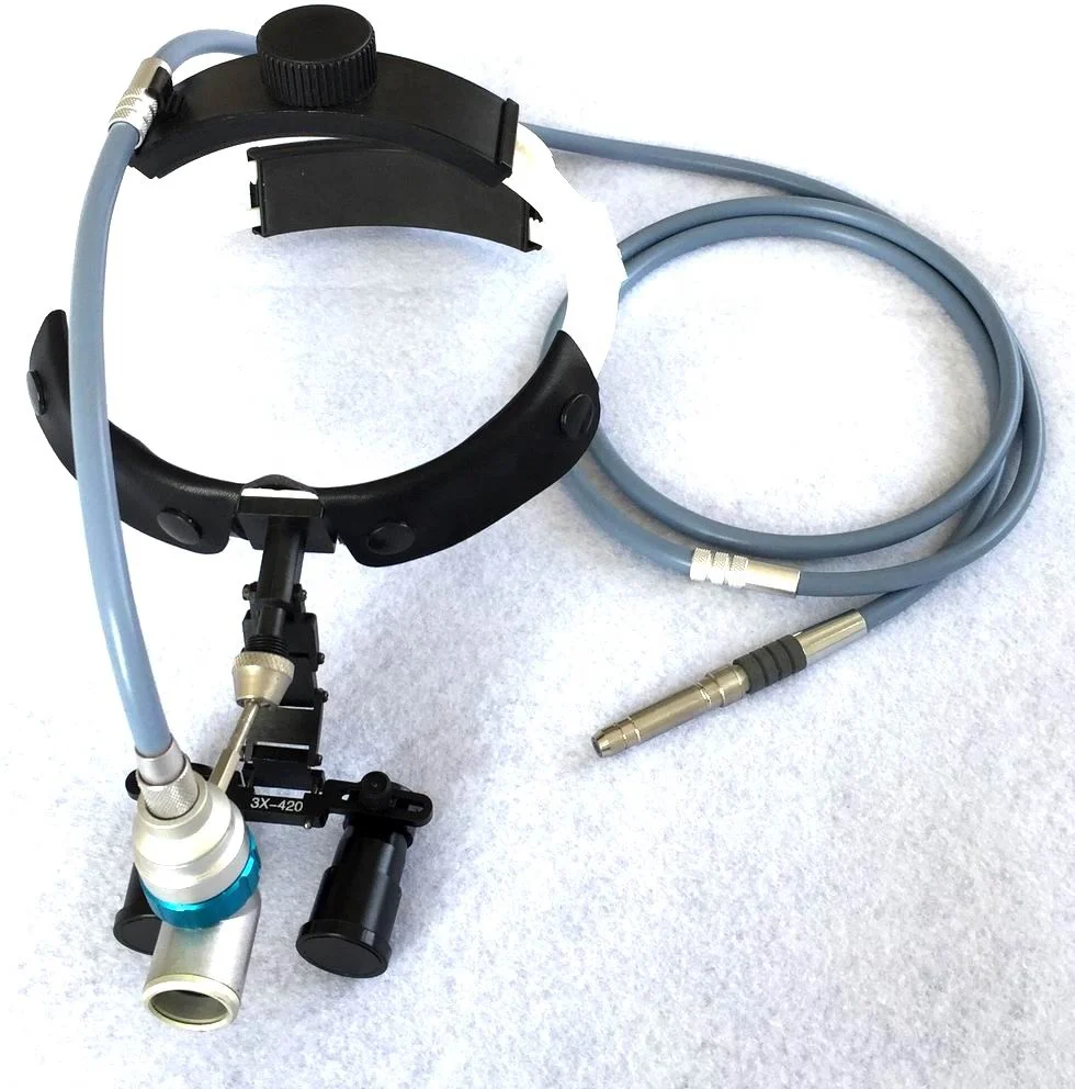 

surgical fiber optic head light loupe magnifier
