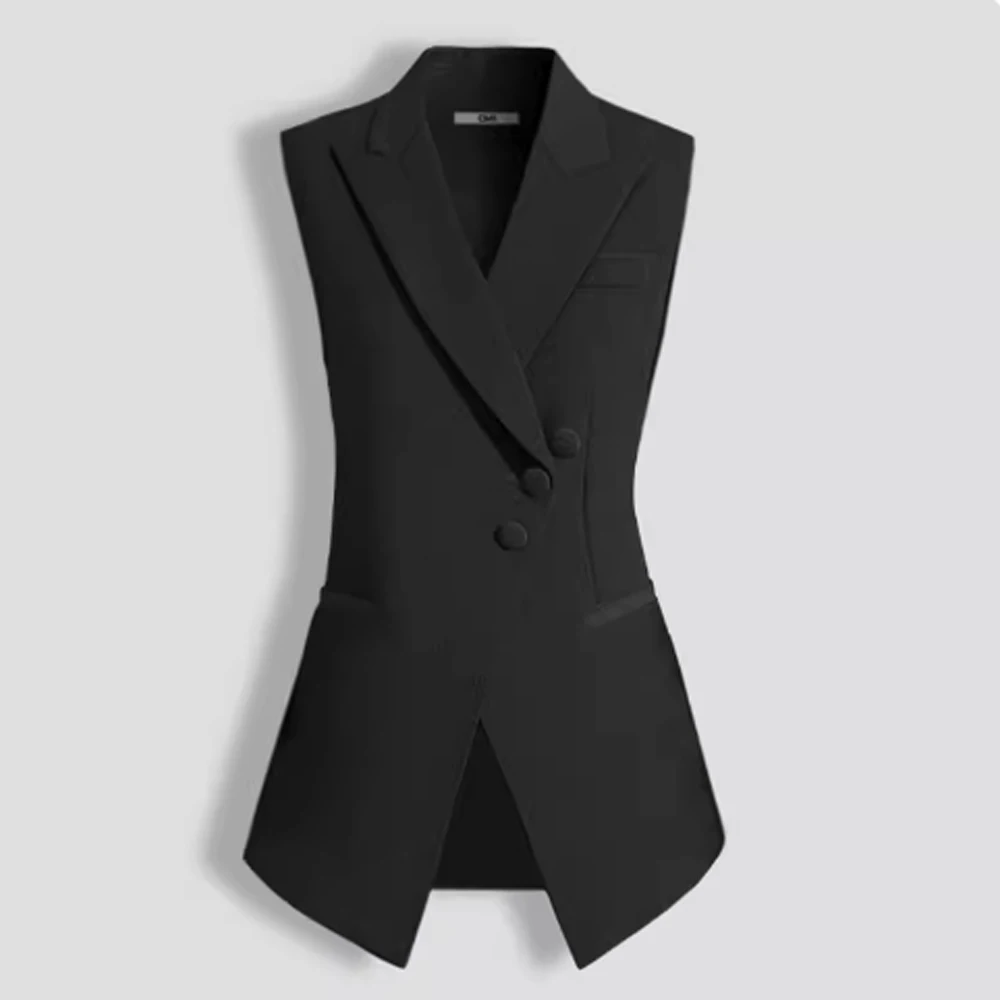 Single-breasted Women Top Lapel Collar Long Vests for Modern Women Women's Long Vest Jackets Best Summer Woman Coats Clothing