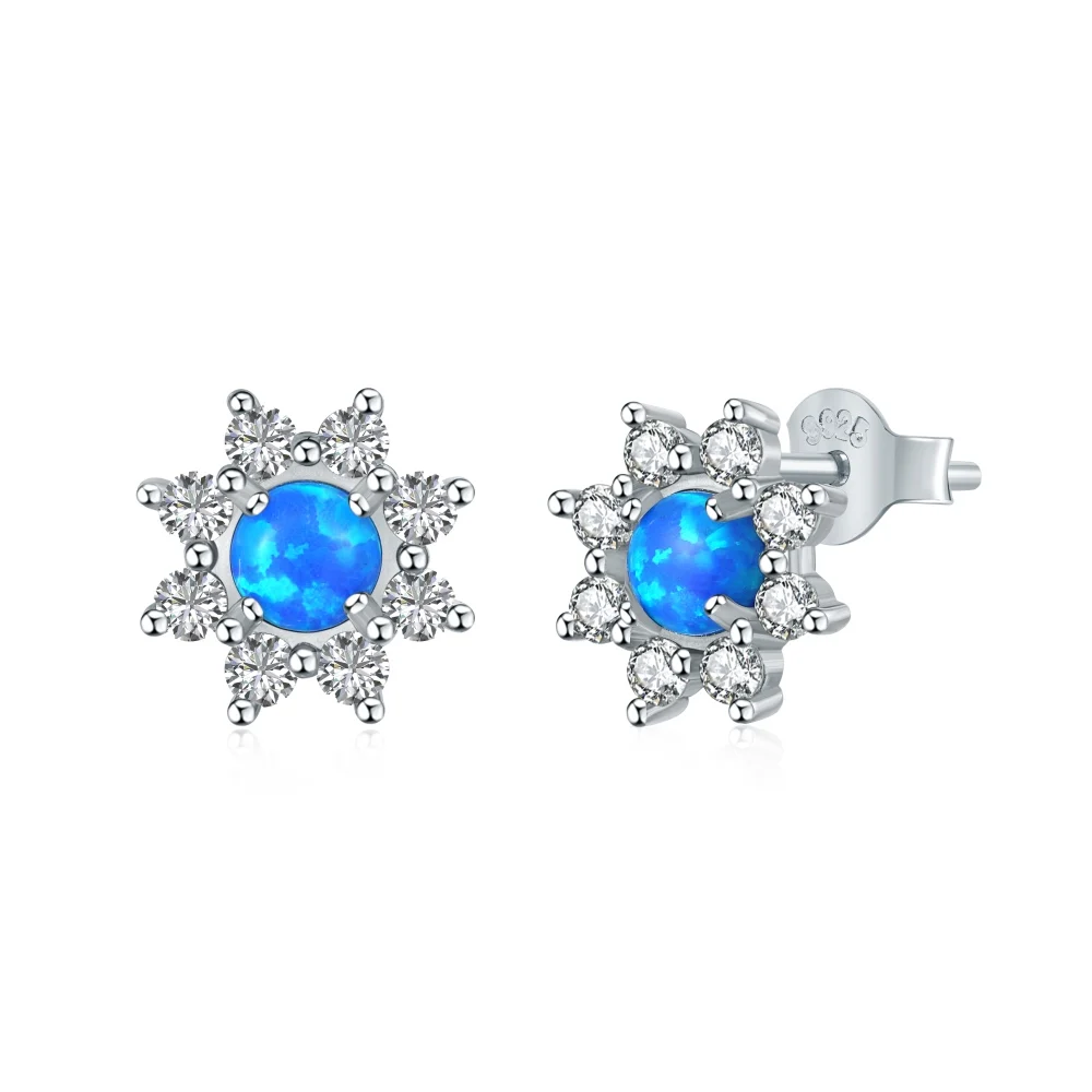 

TEQUILA Blue Star Sunflower Earrings Sterling Silver Cute Sweet Style Women's Earrings Birthday Gifts Vacation Travel Jewelry