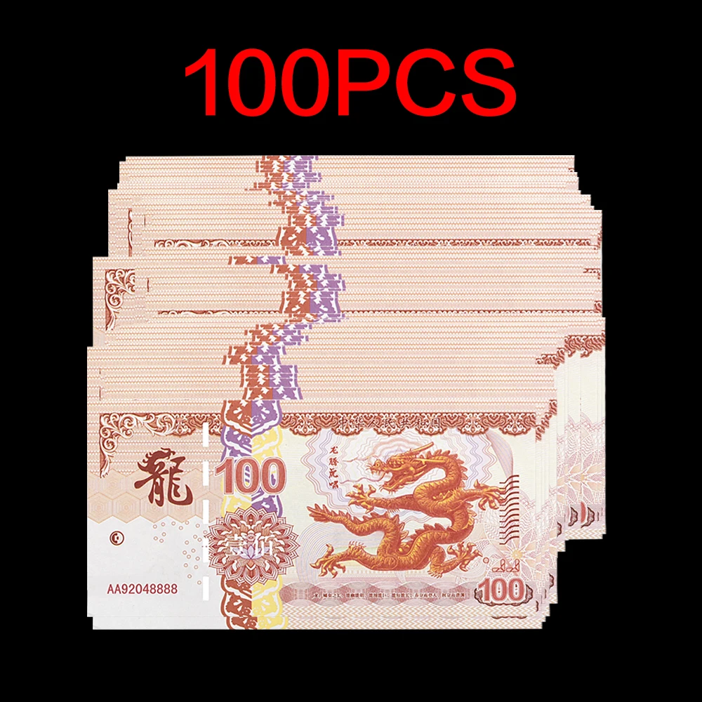 

100x100 Новый китайский дракон бумажные деньги заготовка банкнот коллекционные предметы с водяным знаком и серийным номером заметки UNC