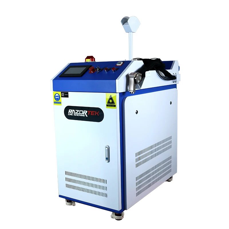 

Razortek 1000W 1500W 2000W fiber laser cleaning machine for oil stain/ rust/ coating materials/ paints removal laser cleaner