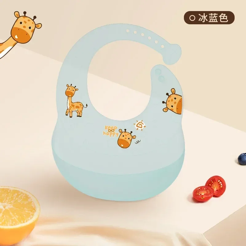 

Baby Food Bib Waterproof Silicone Food Rice Pocket Super Soft Baby Portable Children's Bib Anti-dirty