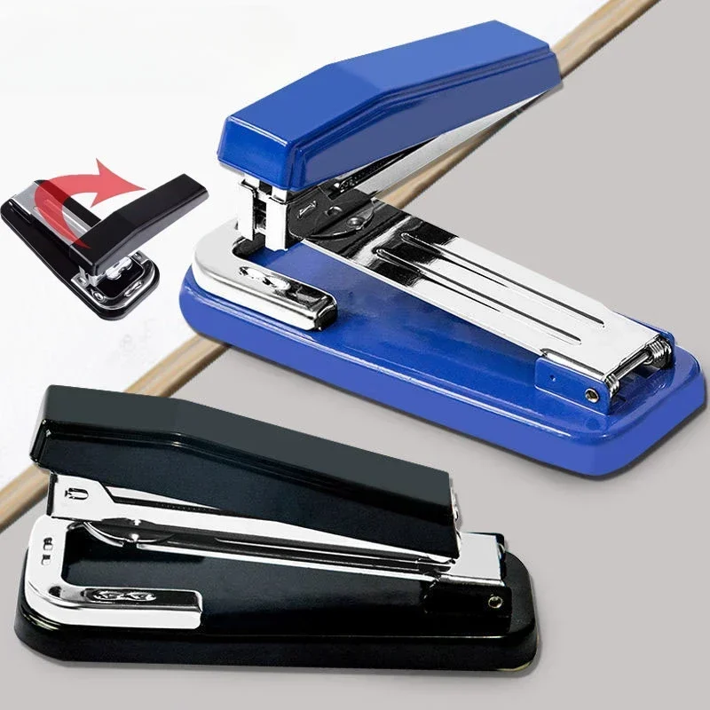 Rotatable Stapler 360 Rotatable Metal Heavy Duty Standard Long Stapling Use Staples Office Bookbinding Supplies Manual Binding