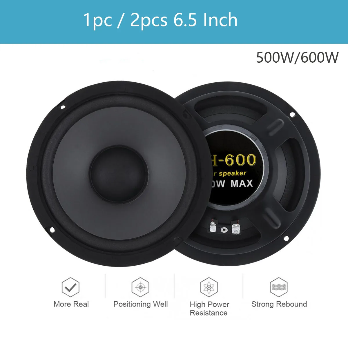 1 Pz/2 Pz 6.5 Pollici Auto Speakes 600W Altoparlanti Automobilistici Subwoofer Coassiale Car Audio Altoparlante Auto Altoparlanti A Tromba Per Auto Pe