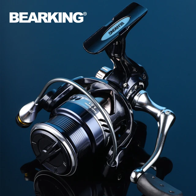 BEARKING-Fishing Reel with Drag System, Stainless Steel Bearing,17 lbs Max  Power,Spinning Wheel, Fishing Coil, Hades 5.2:1, 7BB