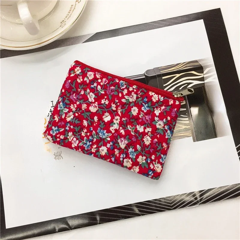 Korean Canvas Coin Purse for Women Mini Purse Fashion Zipper Ladies Small Money Wallet Floral Print Key Coin Storage Bag coin purse,coin wallet,women wallet,change bag