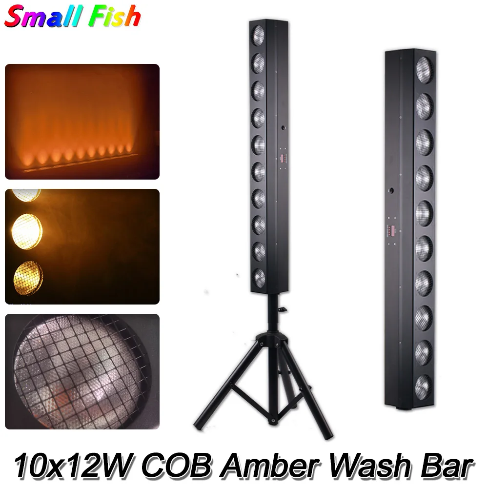 

YUER 10x12W COB LED Amber Warm Bar Stage Effect Lighting For DJ Party Disco Wall Wash Lamp DMX 512 Music Sound Fixture