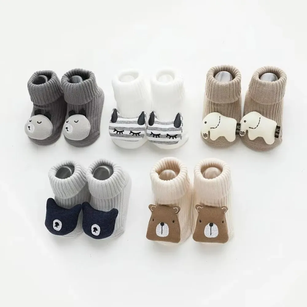 Soft 0~3 Years Old Socks Anti-Slip Sole Cartoon Animal Infant Socks Floor Socks Spring Autumn