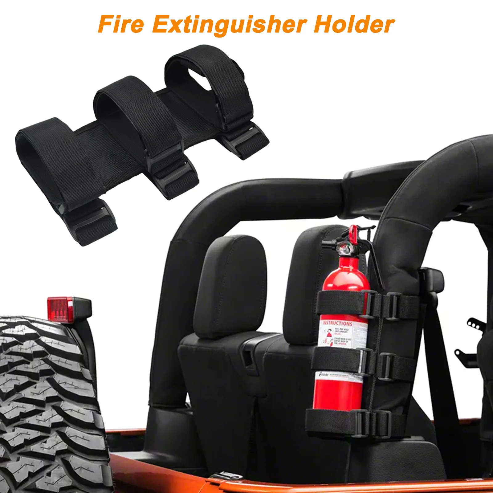 

Fire Extinguisher Holder Fixed Sundry Adjustable for Jeep Wrangler 2007-2017 JK Car Roll Bar Car Fire Extinguisher Mount Strap