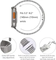 Ultra 3 2 couleur titane pour Apple Watch Ultra 49mm 45mm 44mm 42mm Bracelet de luxe iWatch 11 46mm 41mm 9 10 Bracelet en acier inoxydable 4