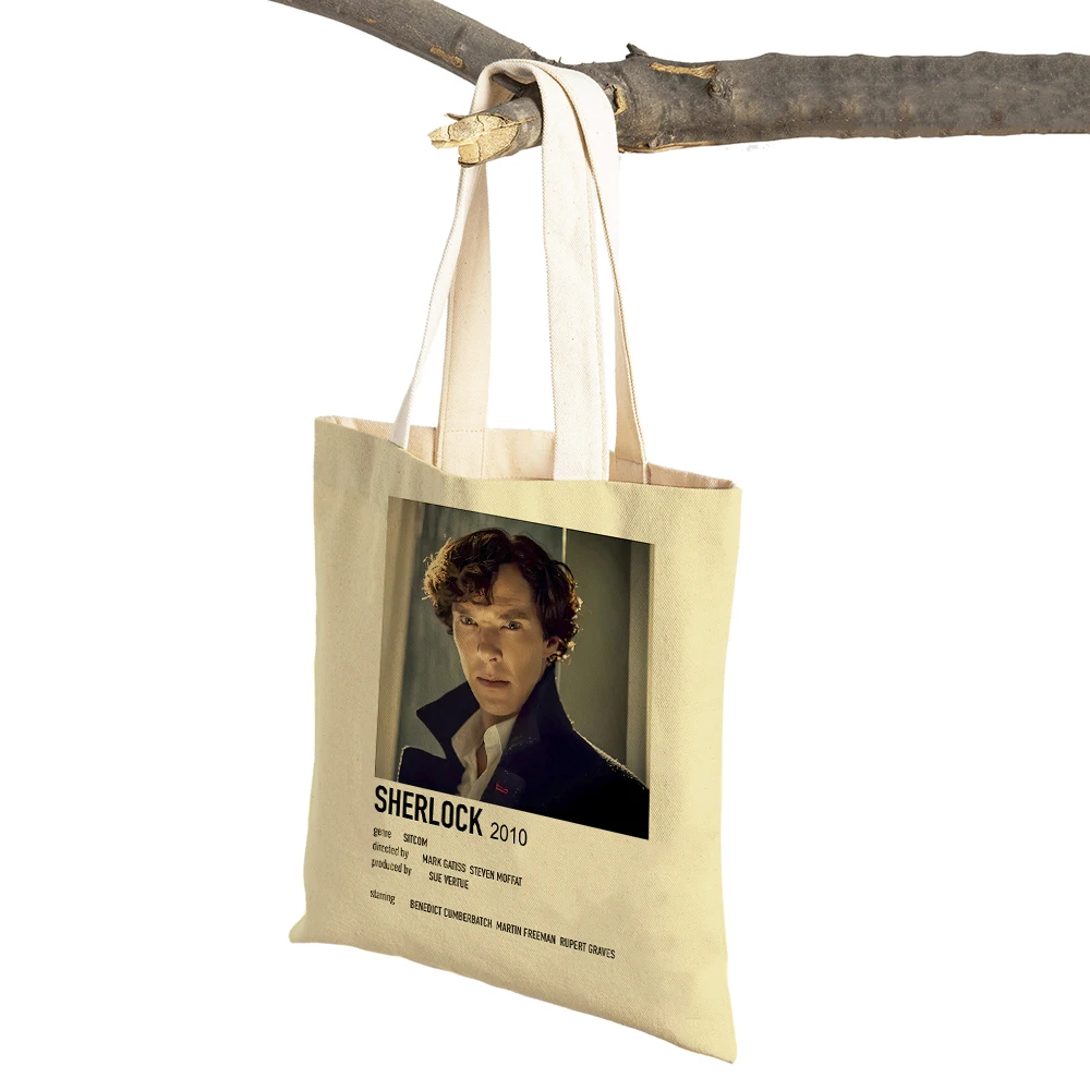 

Vintage Style Classic Movie Poster TV Show Women Shopper Bags Casual Canvas Lady Shopping Bag Both Sided Travel Tote Handbag