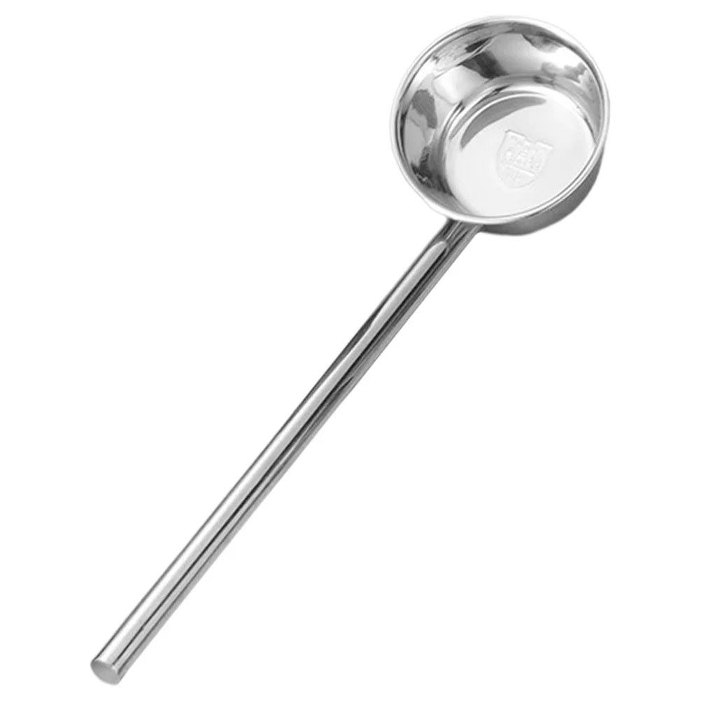 Soup Long Handle Water Spoon Metal Ladle Lengthen Ladles for Cooking Small Gold