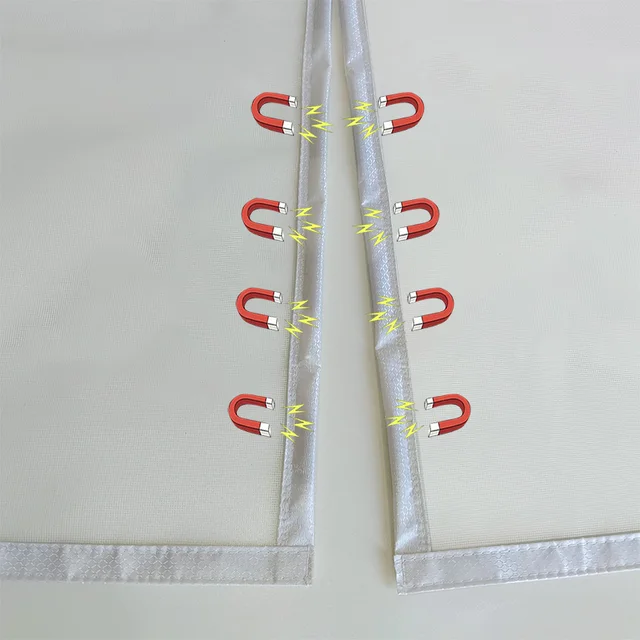 White mosquito screen window self-adhesive magnetic mosquito net, home self installing invisible net, automatic closing 6