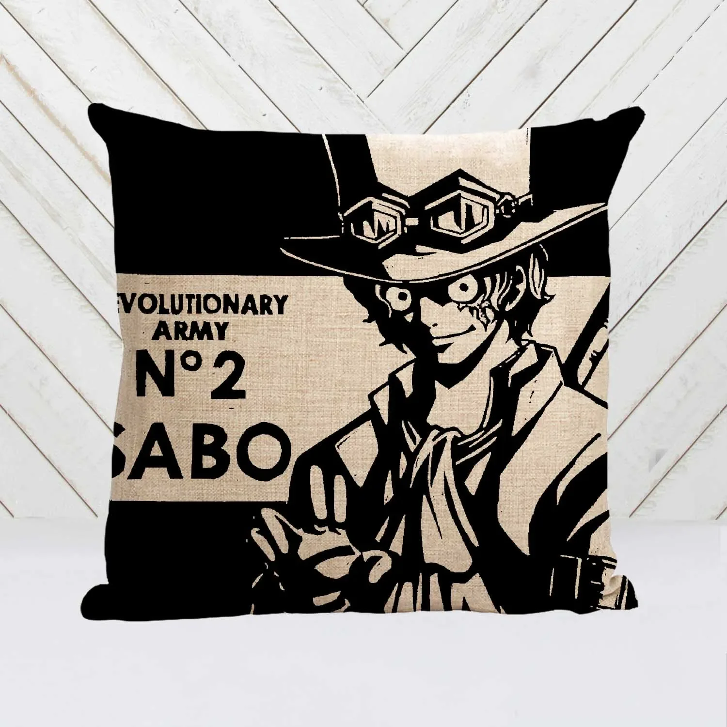 thumbnail image 1 of Venta caliente popular Anime ONE PIECE Luffy Ace Zoro estilo lindo tiro cuadrado funda de almohada creativa personalizada única funda de almohada, 1 of 5