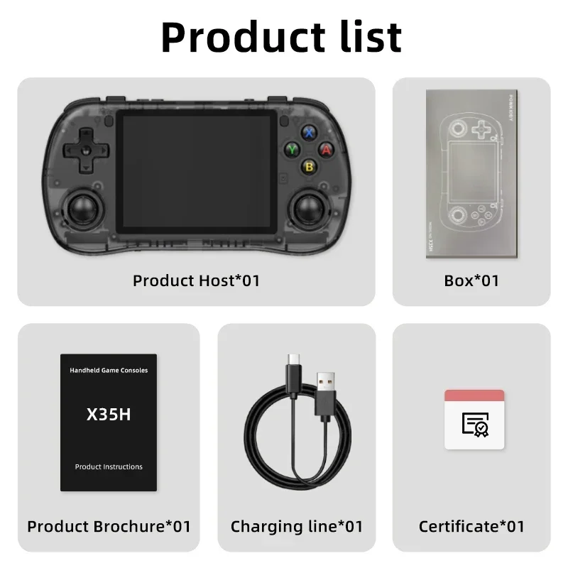Powkiddy X35H Handheld Game Console 3.5-inch IPS Screen PowkiddyOS Linux System Supports Mltiplayer Games Cheap Children's Gifs