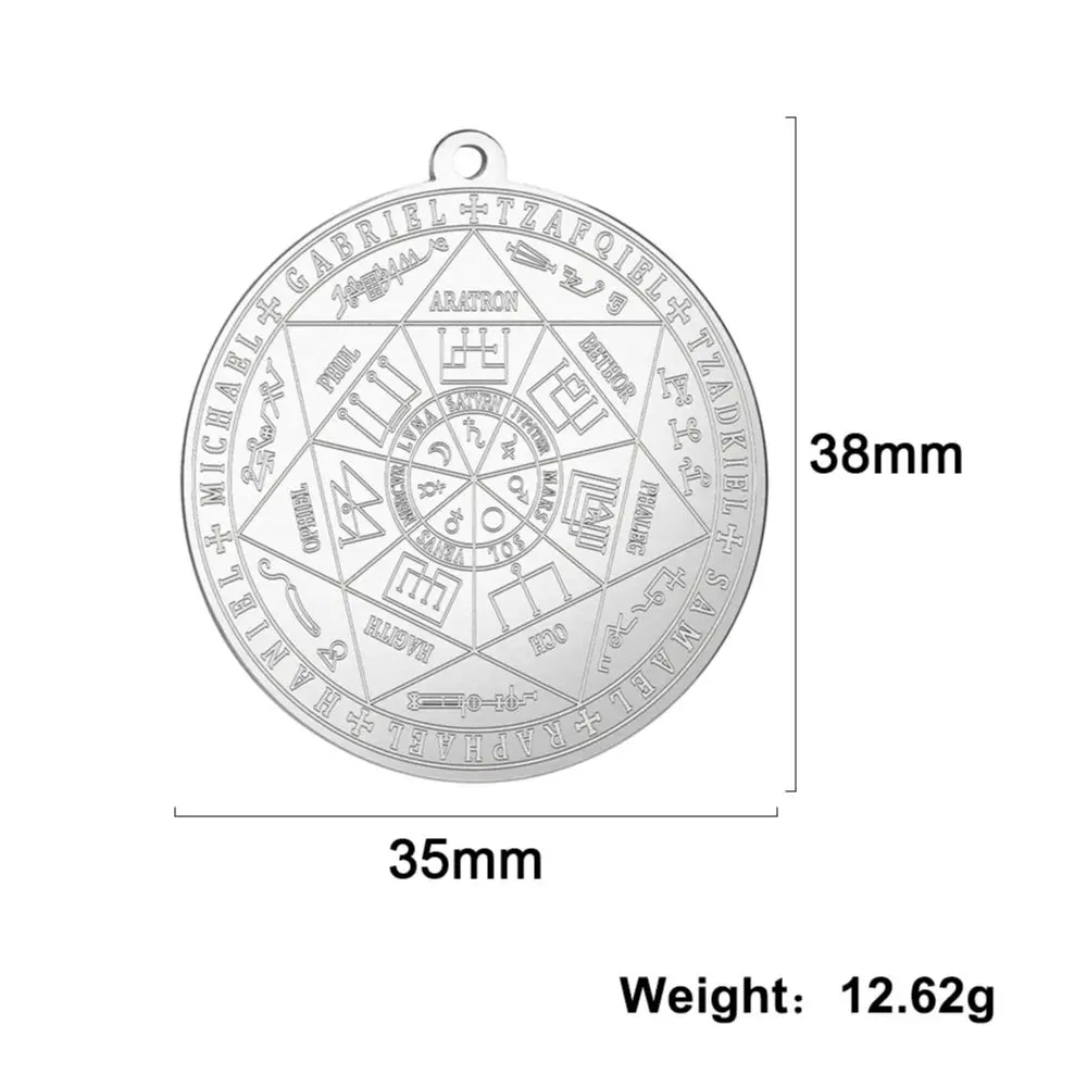 Dawapara 7 Archangels Sigil Charm DIY Accessories Pendant for Necklace Archangels Sigil Pendants Magic Amulet Protection