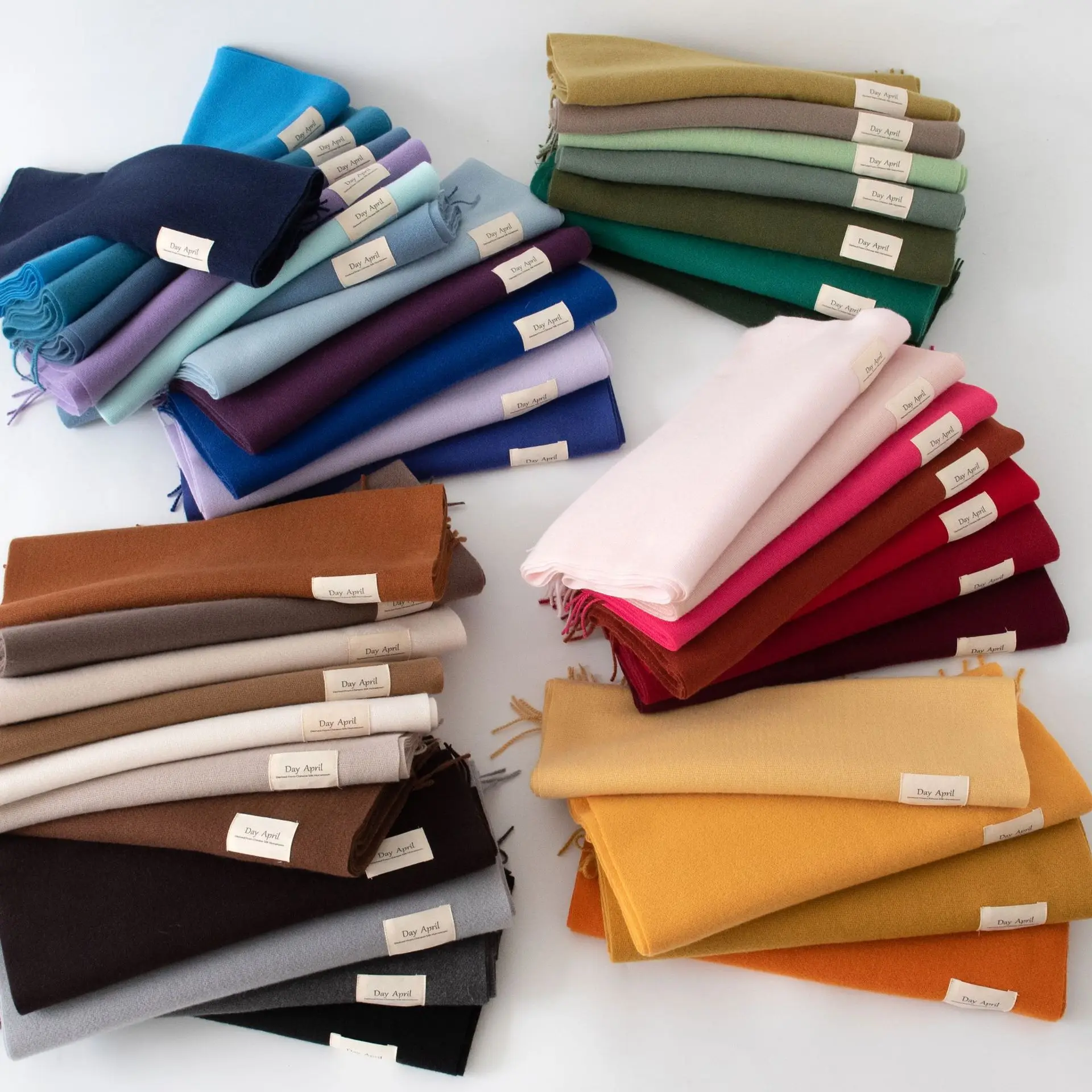 Solid Color Plain 100% Wool Scarf With Tassel Women Man Winter Warm Neck Scarves Shawl Female Cashmere Scarf 2024