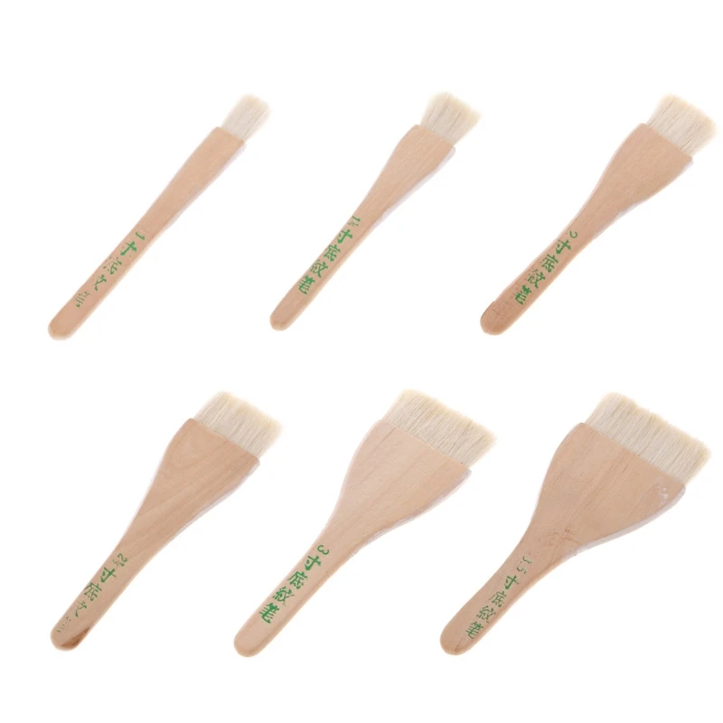 

Goat Hair Paint Brush Easy Grasp Natural Wood Handle Pottery Painting for Stduents Outdoor Landscape Painting Color