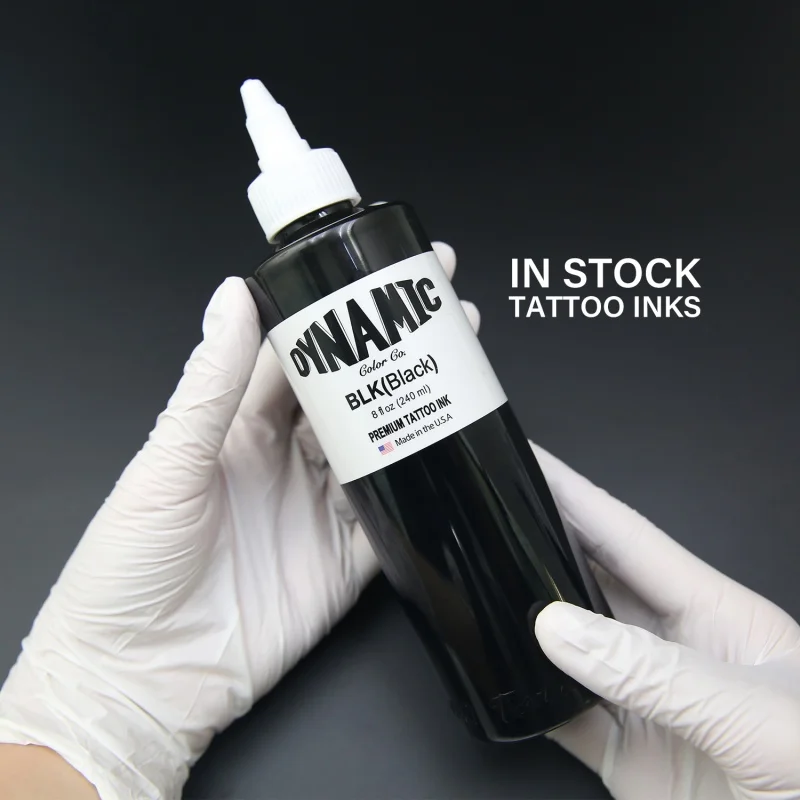 画材 Dymanic Inc BLK/TBK Dynamic Triple Black Tattoo Ink - 8oz Bottle | Dynamic Color