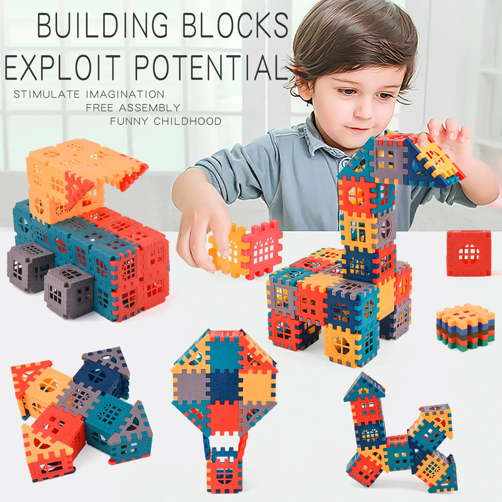 Morandi House Building Blocks Children Build Houses With Plastic