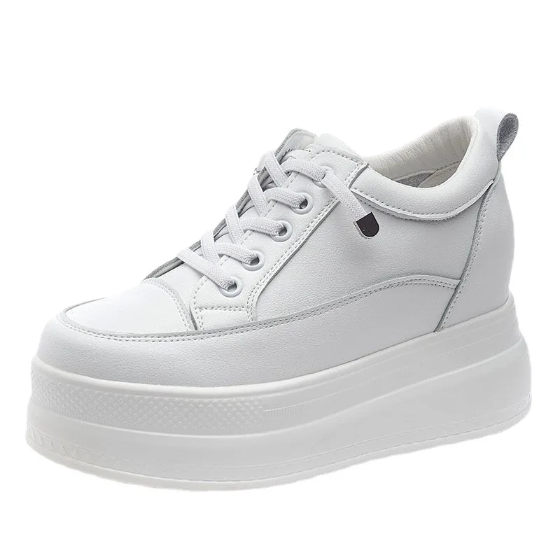 

High Heel 6CM Black Sneakers Platform Sneaker Heels Wedges Female Sneakers White Chunky Shoes Woman Sneakers New Womens Trainers