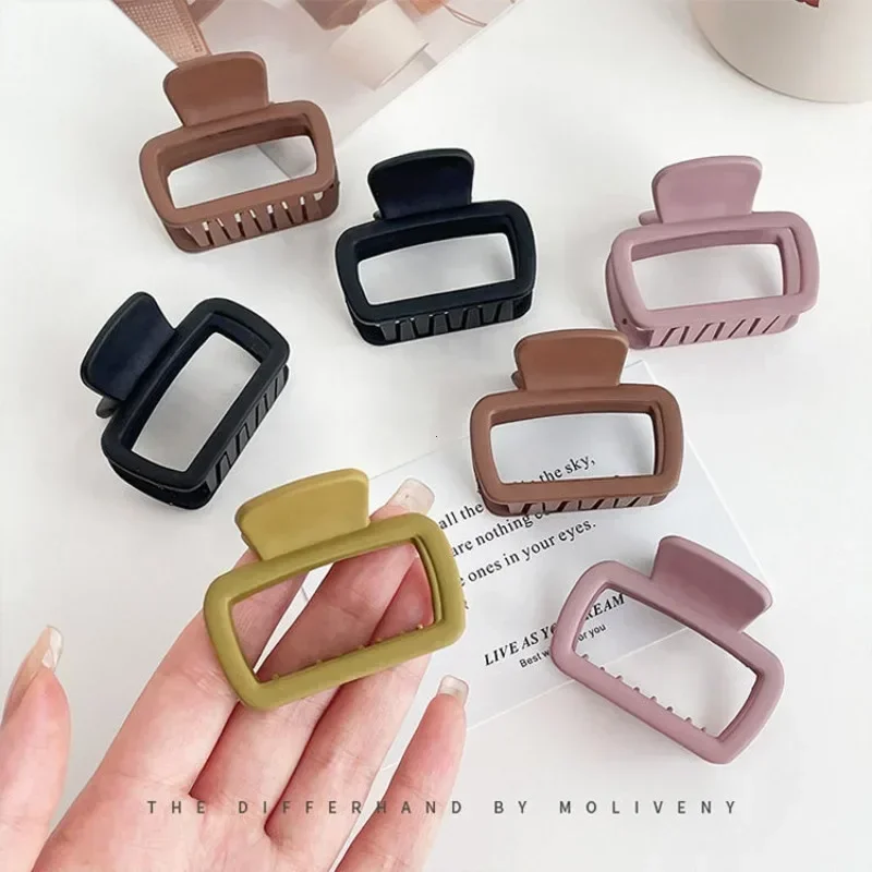 Piccole mollette per capelli da donna e ragazza, 5,2 cm, quadrate, alte, per coda di cavallo, fermaglio coreano semplice, opaco, antiscivolo, accessori per acconciature._voghion.com