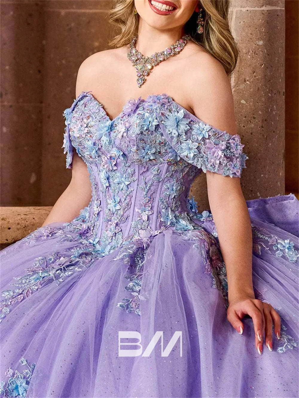 Romantic Lavender Sweet 15 16 Dress for Women Quinceanera Ball Gown Off Shoulder Large Train Formal Party Gown Cocktail