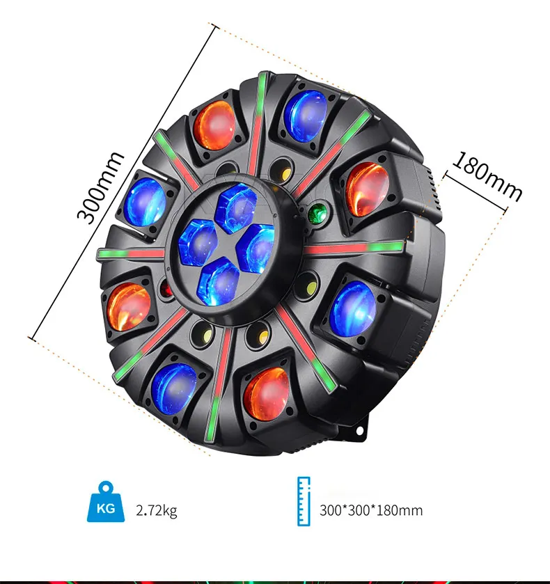 Professional Club Lighting with RGBW LEDs Laser and Strobe Effects