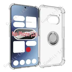 Shockproof Silicone TPU Phone Case with Back Ring Holder Bracket - Soft and Durable Protection for Nothing Phone 2a (Ring Case Clear)