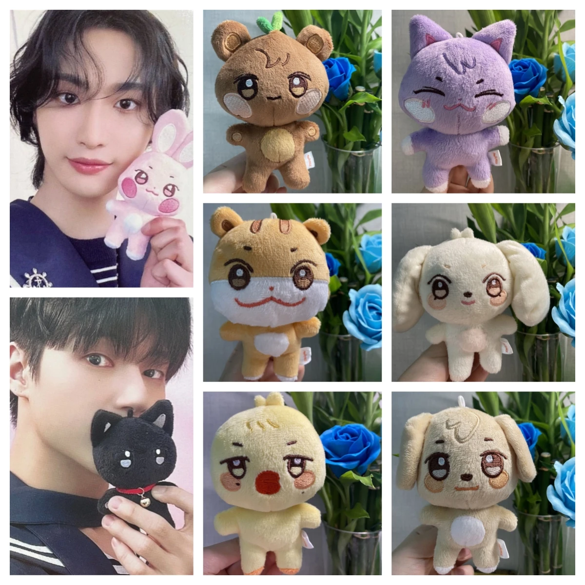 

10CM ATEEZ Pop-up Store Doll Keychain ANITEEZ Cartoon Cute Plush Pendant Keyring Bag Accessories Kpop Yunho Yeosang Fans Gifts