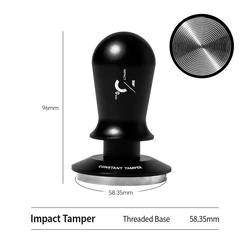OANKR Constant Pressure Espresso Tamper with Calibrated Spring - Loaded Mechanism, Chic Barista Tool (58.35mm Black)