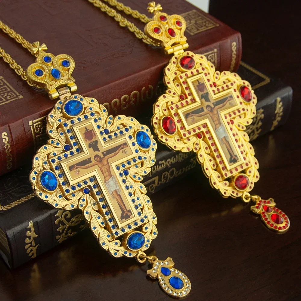 Religious ritual accessories Greek Orthodox Church hollowing process bishop's pectoral cross necklace for priest ordination