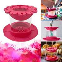 Paint Brush Cleaner Rinse Cup Fine Art Studio Classroom Brushes Holder & Silicone Cleaning Tool For Acrylic Watercolor 선반정리대 1