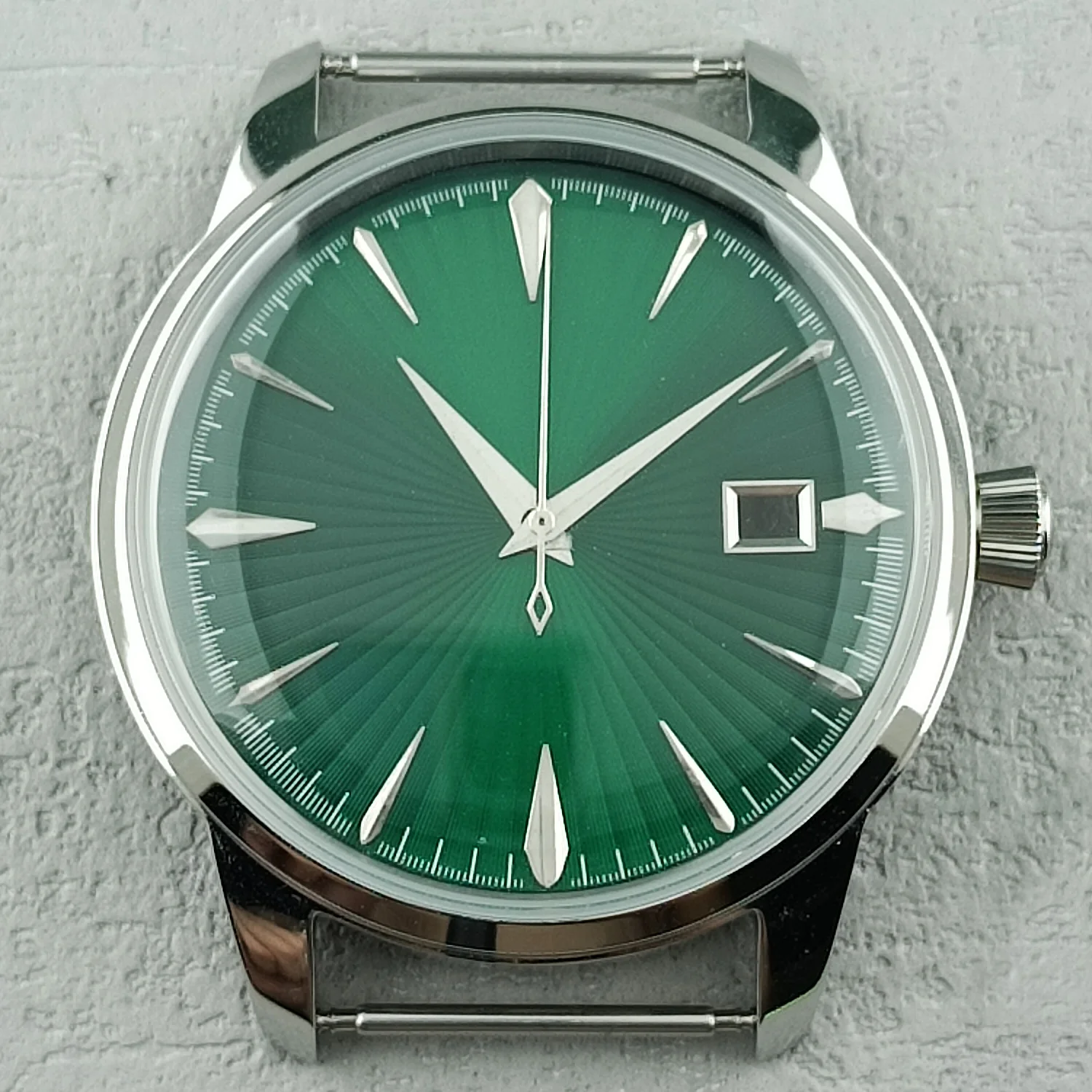 40mm NH35 Silver Watch Case 35mm Dial 316L Stainless Steel 10BAR Waterproof Acrylic Glass Accessories Kit