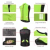 WOSAWE Windproof Cycling Vest Breathable Running Vest MTB Bike Bicycle Reflective Clothing Men Women Sleeveless Cycling Jacket 5