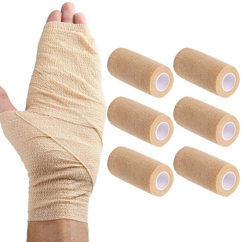 12 Packs First Aid Self Adhesive Cohesive Bandage, 10X450cm, Self Adherent Wrap, Non Woven Bandage Wrap