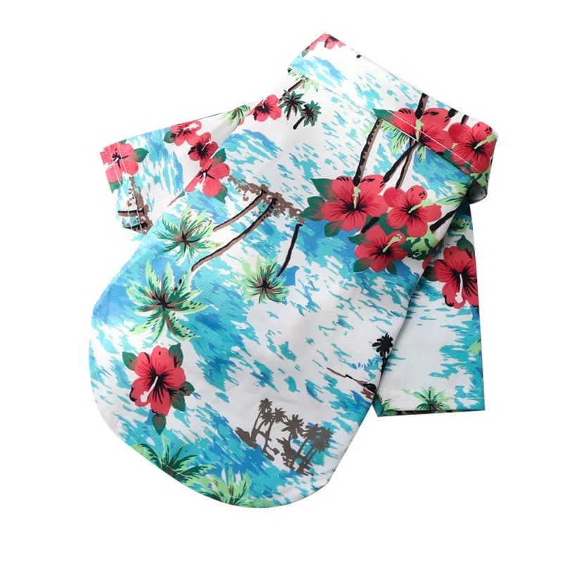 thumbnail image 1 of Ropa de playa hawaiana para perros, estampado de moda de verano, ropa para mascotas, camiseta Floral para perros pequeños, camisas para cachorros y gatos, chaleco, 1 of 5