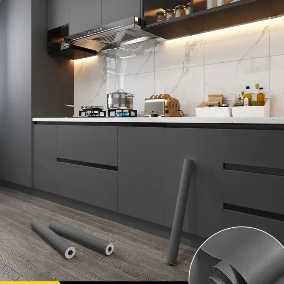 Thickening Waterproof Self Adhesive PVC Wall Sticker Furniture Muebles Decor Oil Proof Kitchen Cabinets Armoire Vinyl Stickers